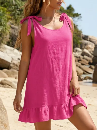 Summer Vacation Women Fashion Perspective Beach Swimwear Cover-Ups Dress