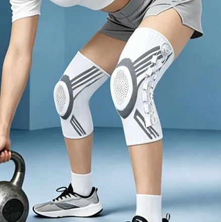 Shock‑Absorbing Adjustable Silicone Non‑Slip Compression Knee Support for Home Fitness