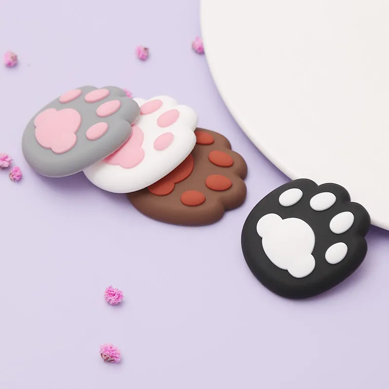 Cute Cat Paw Silicone Anti-Collision Door Handle Wall Protector Sticker - 3D Bumper Pad