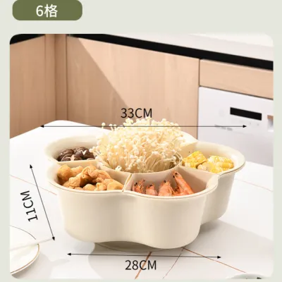 Fashion Simple Double-Layered Rotating Hotpot Platter Storage Tray PVC