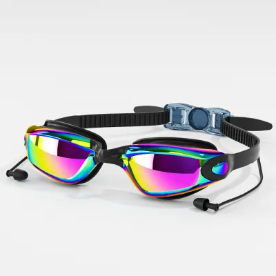 Fashion Hd Waterproof Anti-Fog Electroplated Swimming Goggles