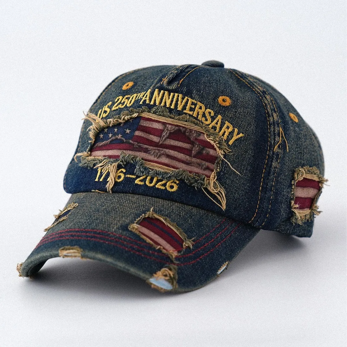 Fashion Retro Washed American Flag Embroidered Baseball Cap