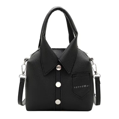 Women Fashion Creative Solid Color Shirt-Shaped Crossbody PU Bag