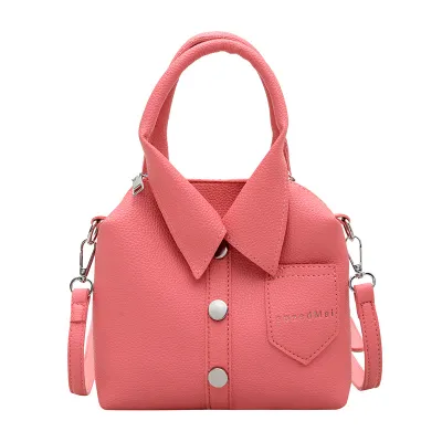Women Fashion Creative Solid Color Shirt-Shaped Crossbody PU Bag