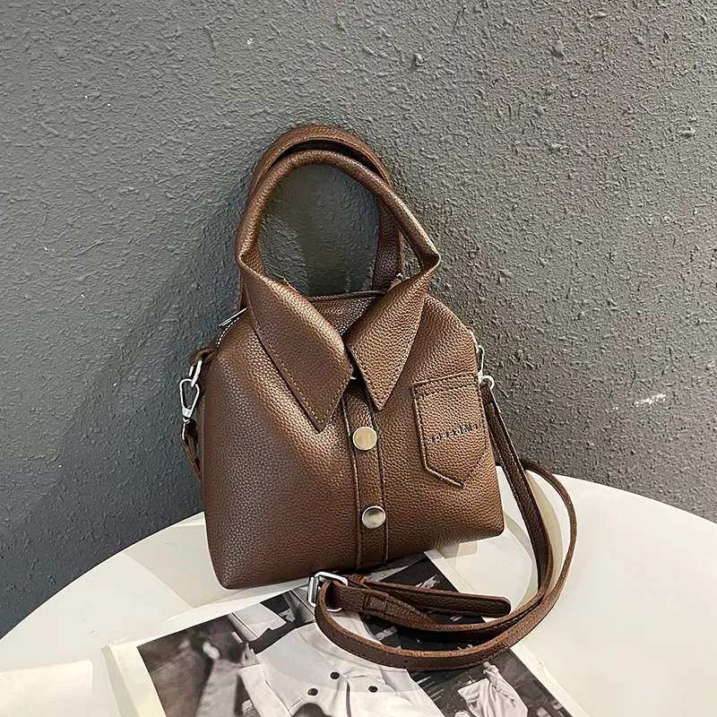 Women Fashion Creative Solid Color Shirt-Shaped Crossbody PU Bag