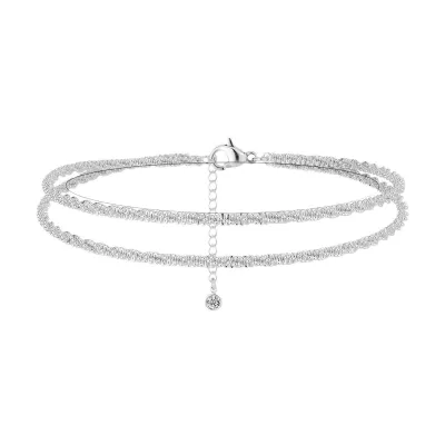 Fashion Shiny Double-Layer Chain Geometric Anklet for Women