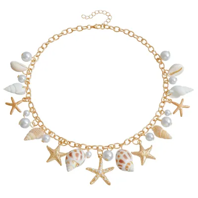 Summer Beach Starfish Shell Waist Chain Metal Body Jewelry