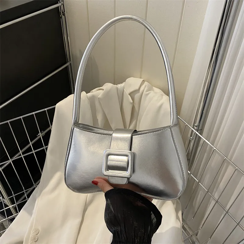 Women Fashion Casual Simple Solid Color PU Shoulder Bag Small Square