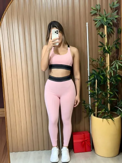 Women Fashion Casual Color Block Sleeveless Bra High Waist Pants Yoga Sports Two-Piece Set