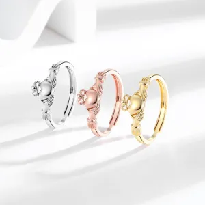 Women Fashion Copper Crown Heart Love Ring
