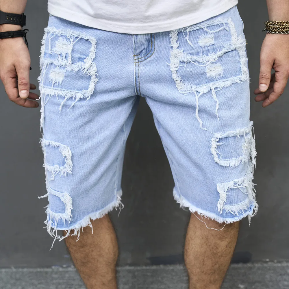 Men's Fashion Casual Summer Short Edge Denim Shorts