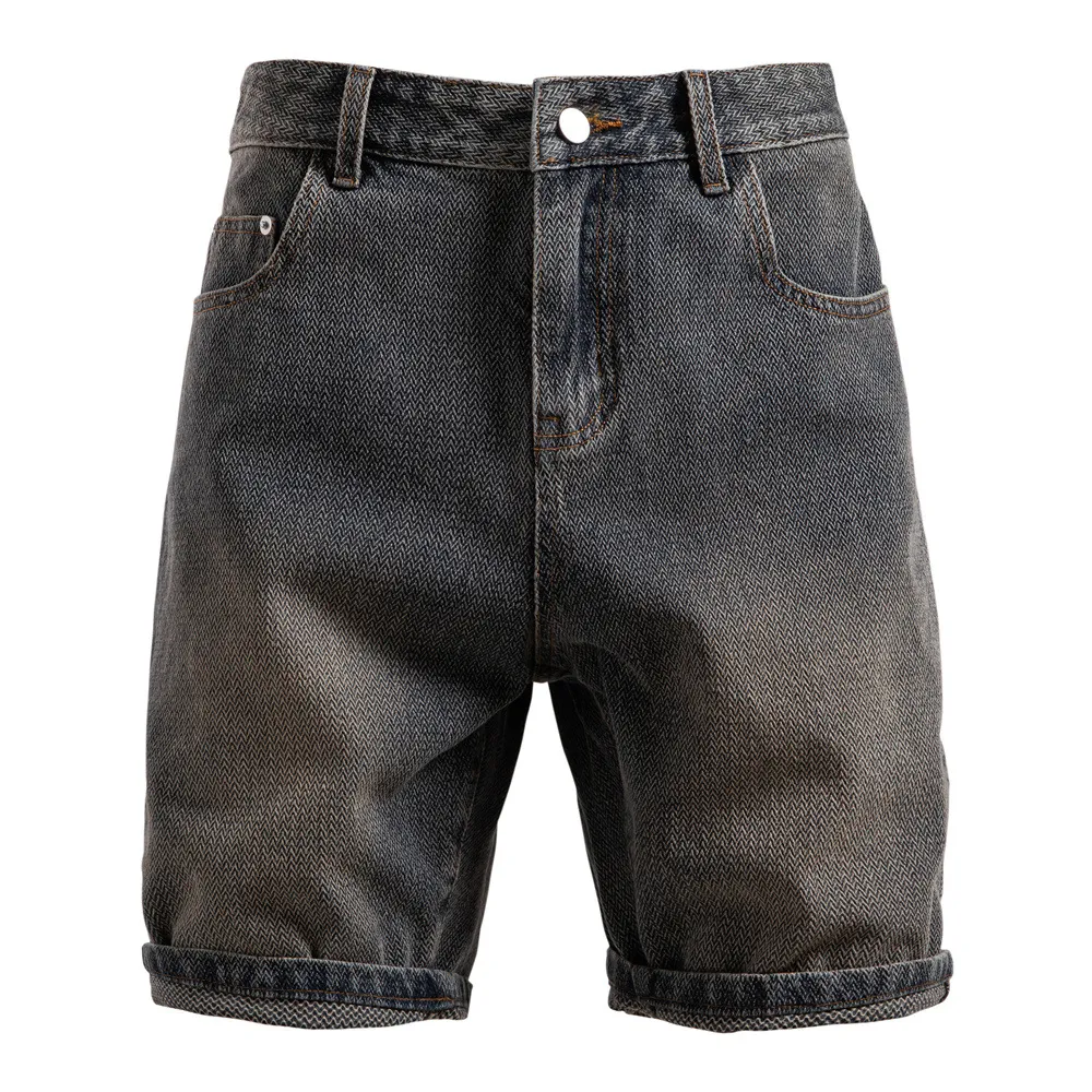 Men's Fashion Casual Summer Star Pattern Denim Shorts