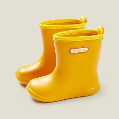 Kids Boys Girls Unisex EVA Soft-Soled Mid-Calf Rain Boots Solid Color