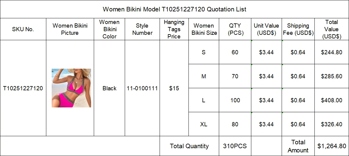 Separate Quotation Women Bikini Model T10251227120
