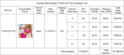 Separate Quotation Women Bikini Model T10251227120