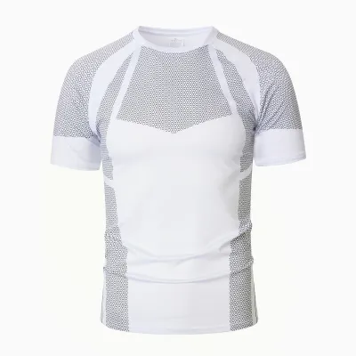 Men Fashion Casual Summer Color Block Short Sleeve T-Shirt