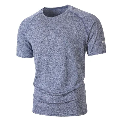 Men Fashion Casual Solid Color Round-Neck Short-Sleeve T-Shirt