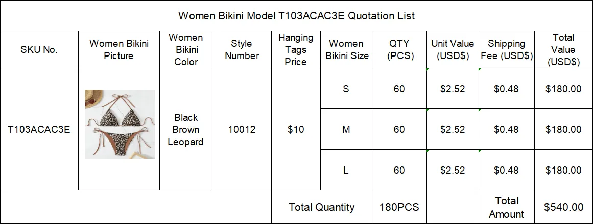 Separate Quotation Women Bikini Model T103ACAC3E