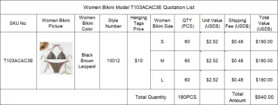 Separate Quotation Women Bikini Model T103ACAC3E