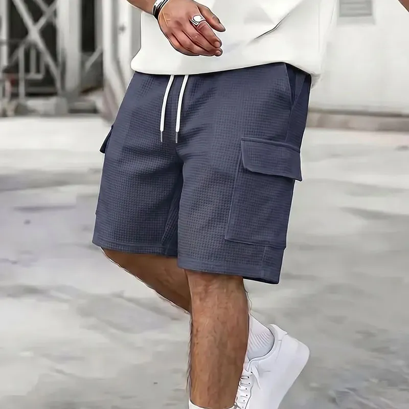 Men's Fashion Casual Summer Solid Color Loose Stretch Beach Shorts