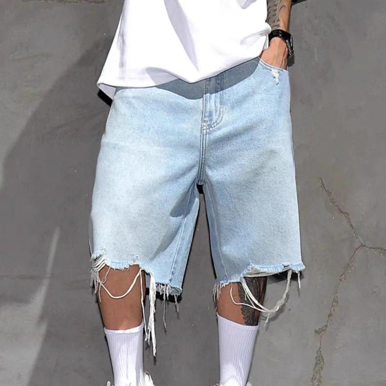 Men's Fashion Casual Summer Thin Rapped Denim Shorts