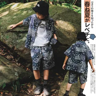 Kids Boys Summer Cotton Shirt Shorts Two-Piece Set