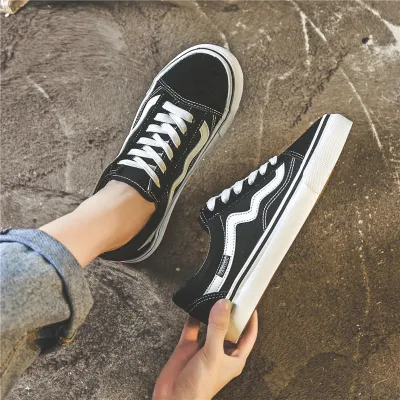 Women Casual Flat Breathable Lace Up Canvas Sneakers Low Top Plus Size