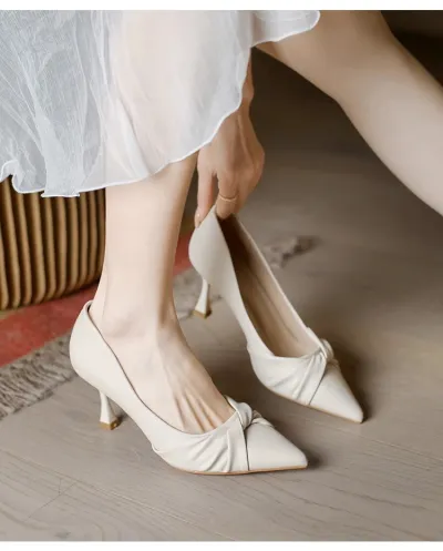 Women Fashion Sexy Solid Color Pointed Toe High Heels Pumps