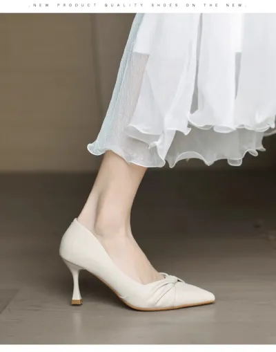Women Fashion Sexy Solid Color Pointed Toe High Heels Pumps