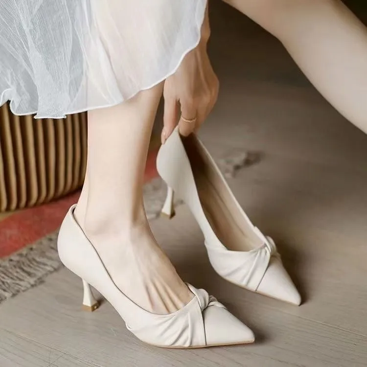 Women Fashion Sexy Solid Color Pointed Toe High Heels Pumps