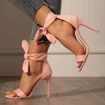 Women's Sexy Patent Leather Peep Toe Lace-Up High Heel Sandals