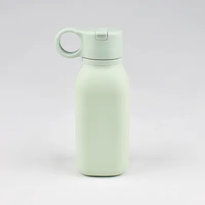 Foldable Silicone Sports Portable Water Bottle with Lid 450ml