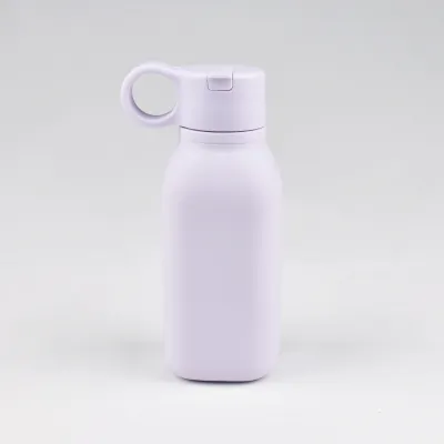 Foldable Silicone Sports Portable Water Bottle with Lid 450ml