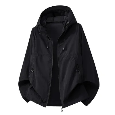 Fashion Casual Summer Outdoor Ice Silk Breathable UPF 50+ Sun Protection Coat Shorts Two-piece Set