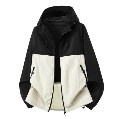 Fashion Casual Summer Outdoor Ice Silk Breathable UPF 50+ Sun Protection Coat Shorts Two-piece Set