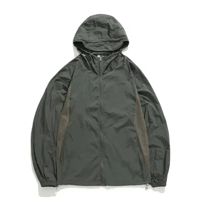 Men Fashion Casual Summer Thin Breathable Mesh Design UPF 50+ Sun Protection Coat