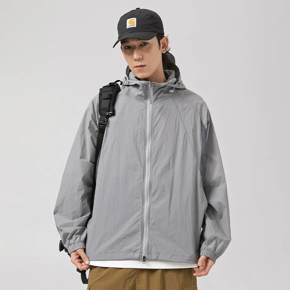 Men Fashion Casual Summer Thin Breathable Mesh Design UPF 50+ Sun Protection Coat