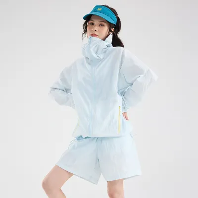 Women Fashion Casual Summer Quick-Drying UPF 50+ Sun Protection Coat Shorts Two-Piece Set