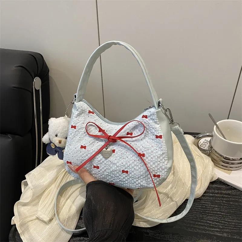 Women Fashion Casual Printed Bowknot Crossbody Bag