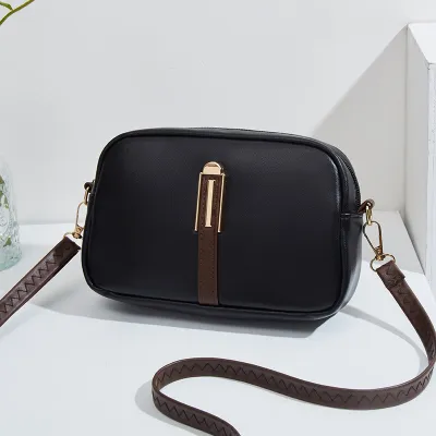 Women Fashion Casual Simple Crossbody Bag PU Zipper