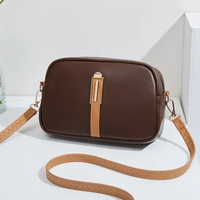 Women Fashion Casual Simple Crossbody Bag PU Zipper