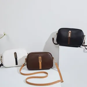 Women Fashion Casual Simple Crossbody Bag PU Zipper