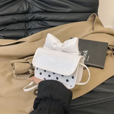 Women Cute Mini Polka Dot Bowknot Small Square Crossbody Bag