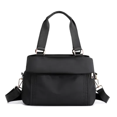 Women Fashion Casual Solid Color Oxford Cloth Multi-Layer Large Capacity Handbag Shoulder Crossbody Tote