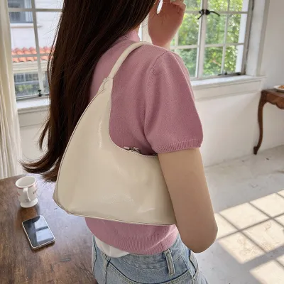 Women Fashion Casual Simple Dumpling-Shaped PU Shoulder Bag