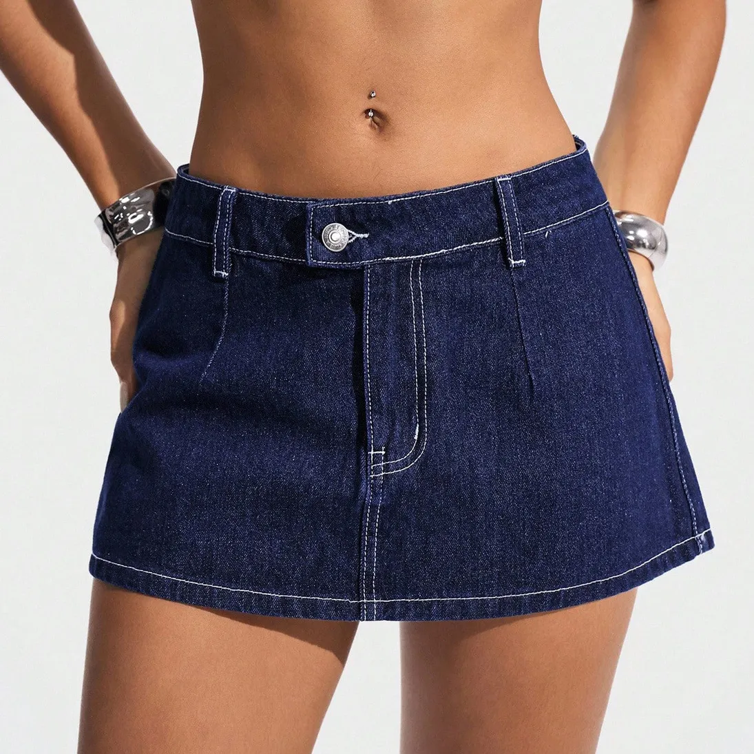 Women Fashion Simple Summer Denim Skirt