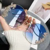 Gold-Frame Gradient-Blue Lenses