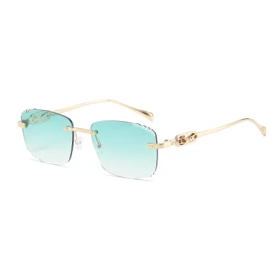 Fashion Sunscreen Metal Frameless Square Sunglasses for Women