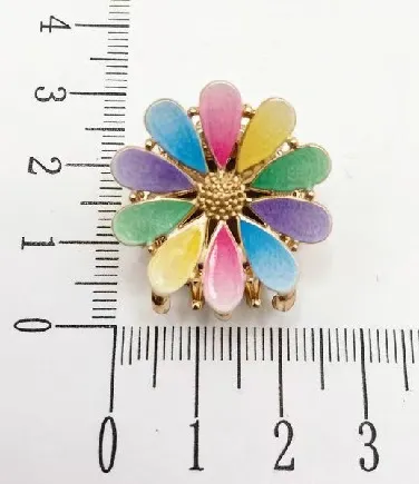 Women Fashion Metal Floral Claw Clip - Zinc Alloy Mixed Materials Hair Accessory