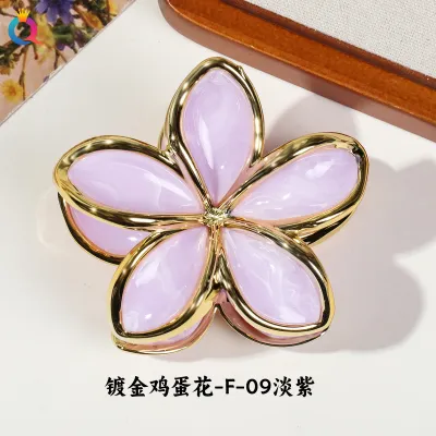 Women Fashion Electroplated Flower 8cm Claw Clip